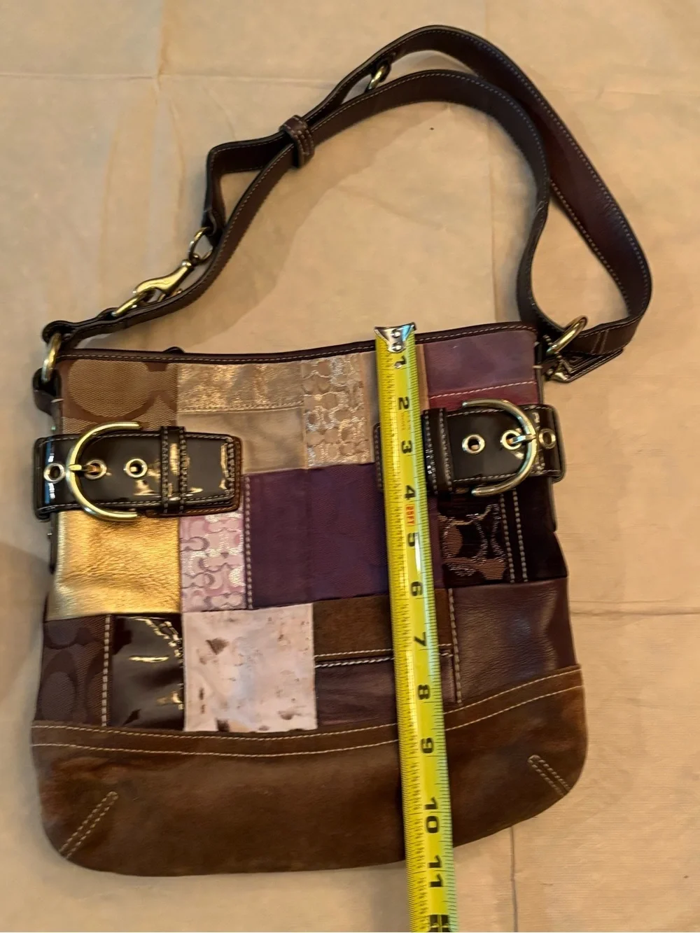 Vintage Coach Patchwork Leather   Crossbody/Shoulder Bag K05S-3573